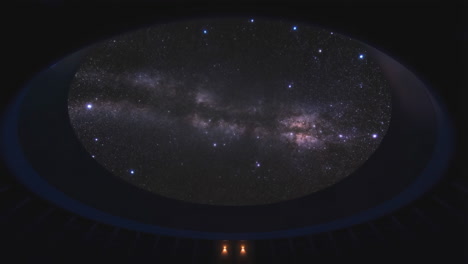 milky way galaxy projection in a planetarium dome