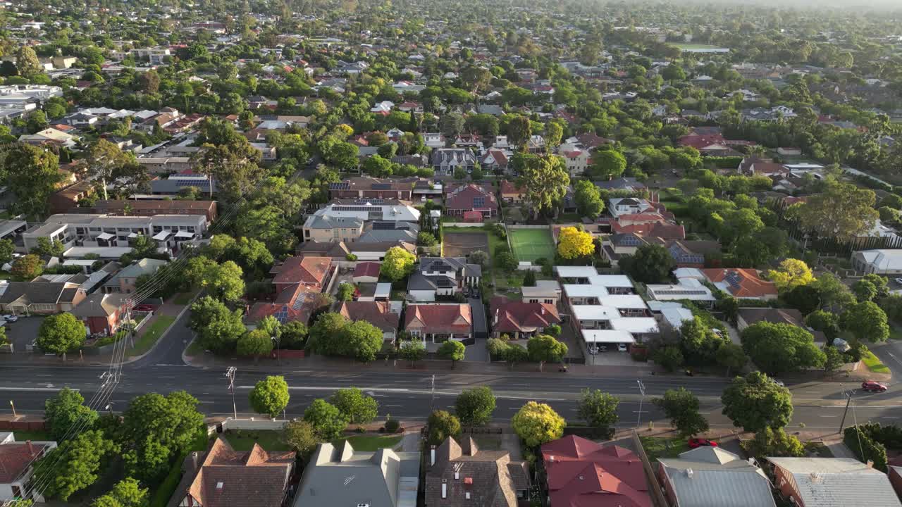 área residencial de burnside, suburbios orientales de adelaida en australia