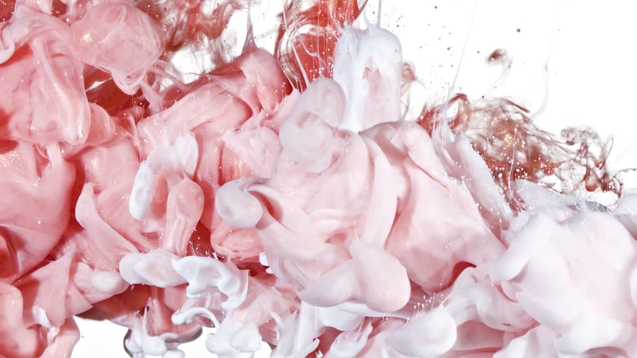 물에 색과 오렌지색 잉크