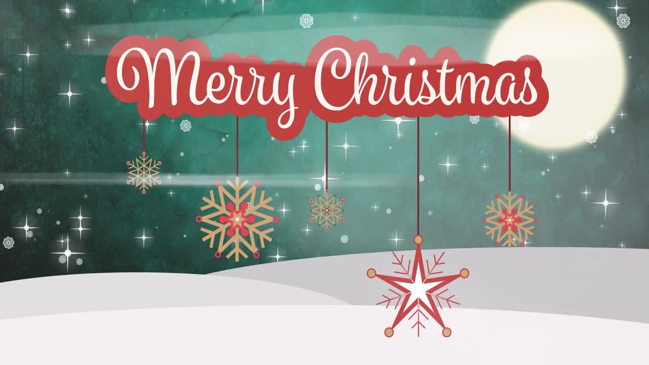 겨울 풍경 위 에 있는 크리스마스 인사 의 애니메이션