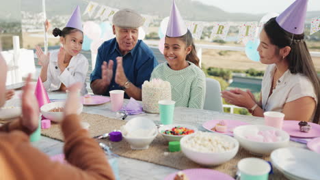 Celebración,-Familia-Y-Niña-En-El-Parque-Para-Cumpleaños