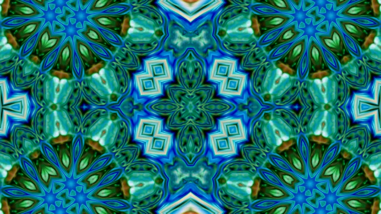 movimiento de caleidoscopio: círculos geométricos y formas de estrellas