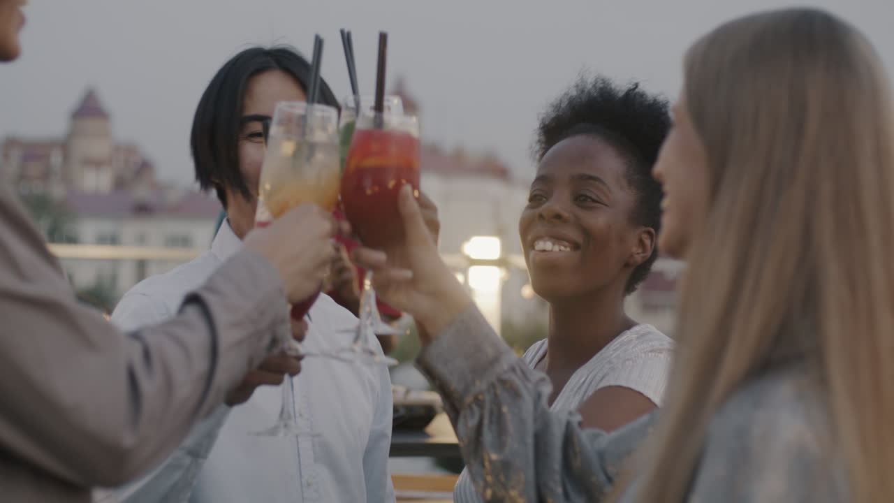 Friends Celebrating Rooftop Party