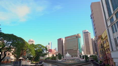 wide shot of  river in kuala lumpur city