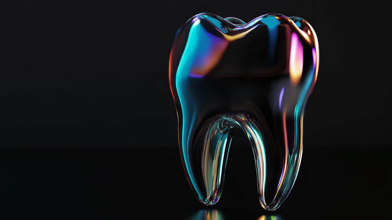 3D Iridescent Tooth Illustration