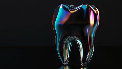 3d iridescent tooth illustration