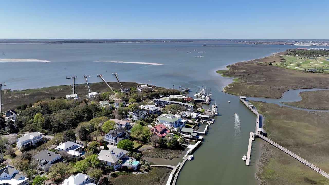 사우스캐롤라이나 주 찰스턴 sc 근처의 셈 크릭 위 공중 높이