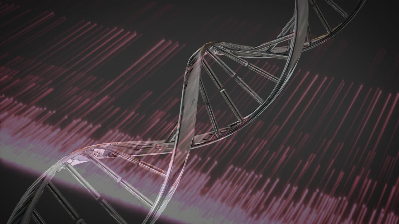 Animation of data processing over dna strand