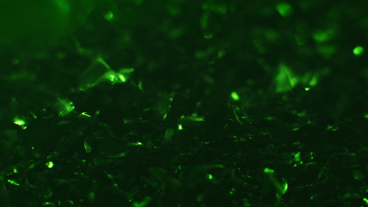 Emerald color metallic raspings erratic movement