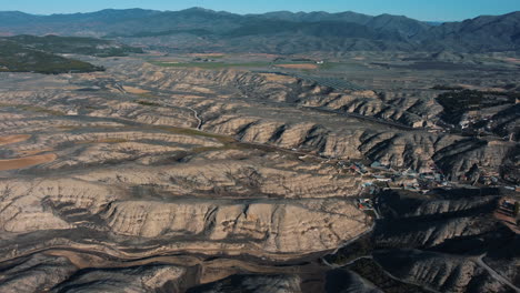 aerial view of a dry valley landscape in the spanish alcarria