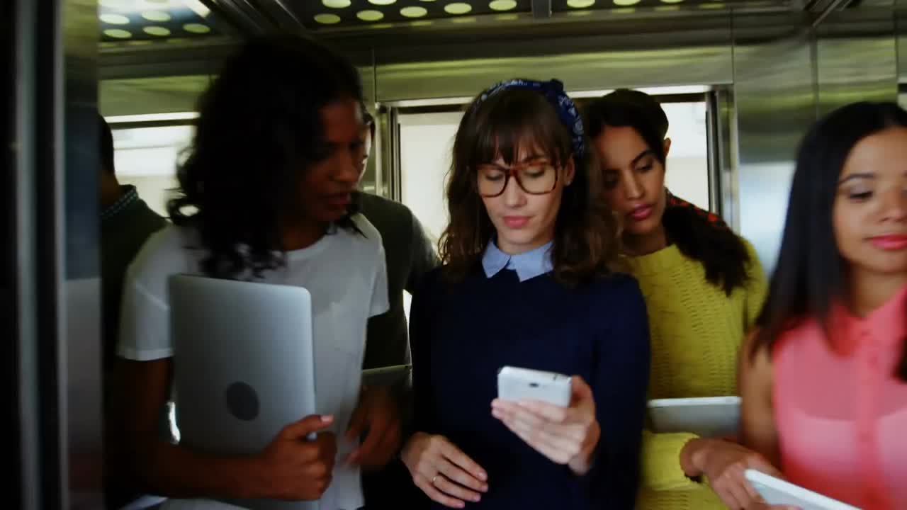 Digital icons and data processing against people working in an office