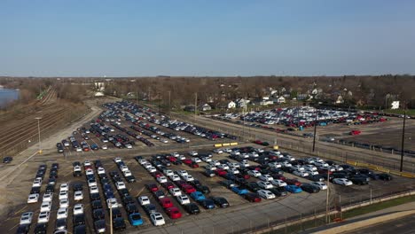 Lansing-Michigan-Aerial-flying-with-Automotive-Plant