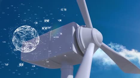 Wind-turbine-and-white-globe-and-network-links