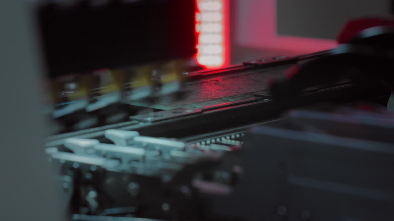 máquina para la instalación automática de componentes en una placa electrónica.