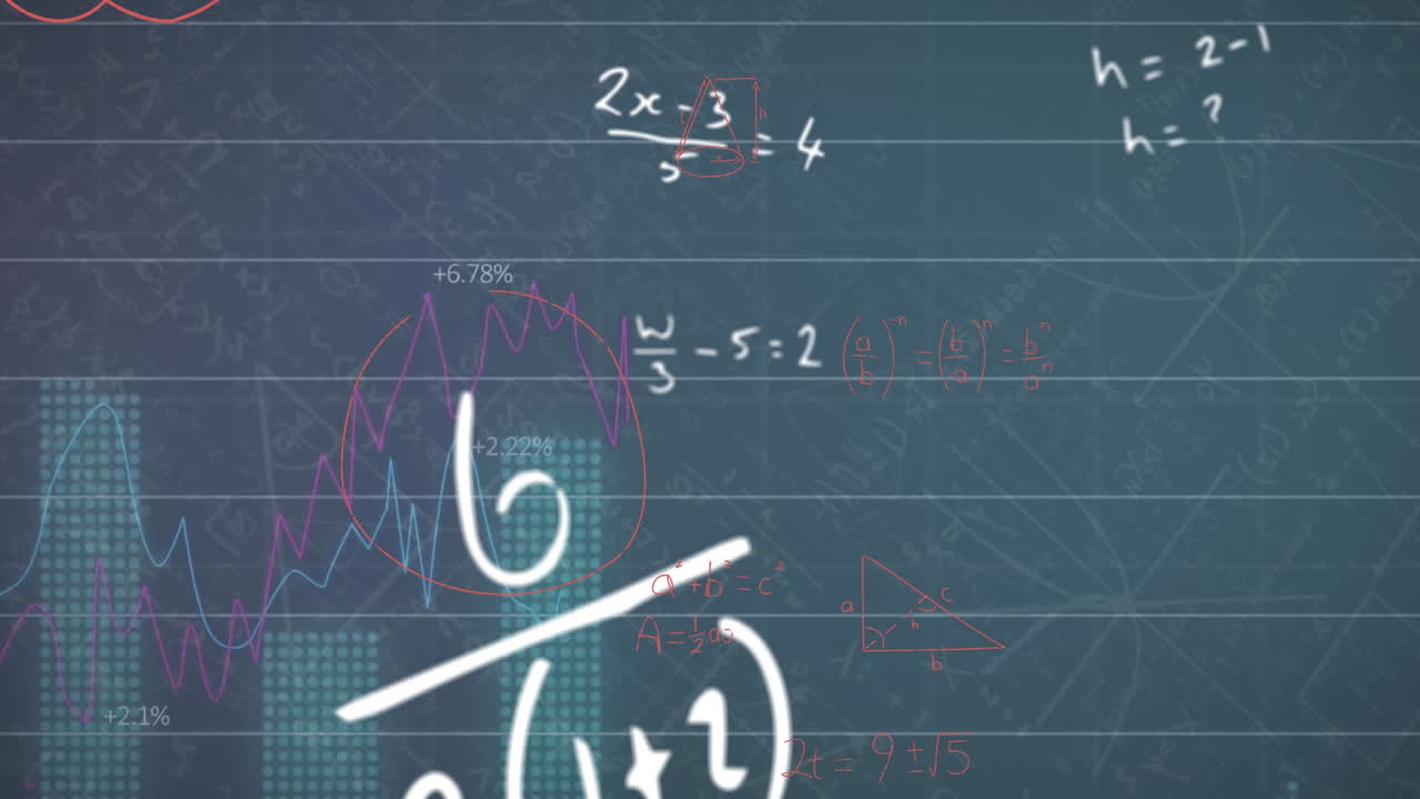 Animation of mathematical equations and data processing