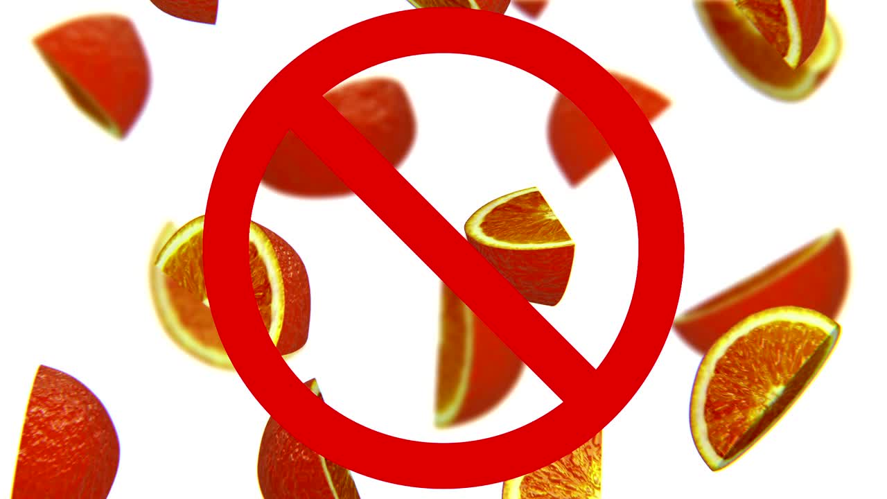 금지 표지판 에 있는 오렌지