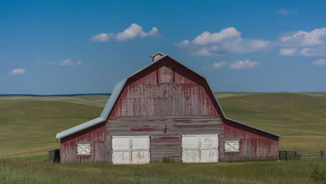 red barn in a rural landscape