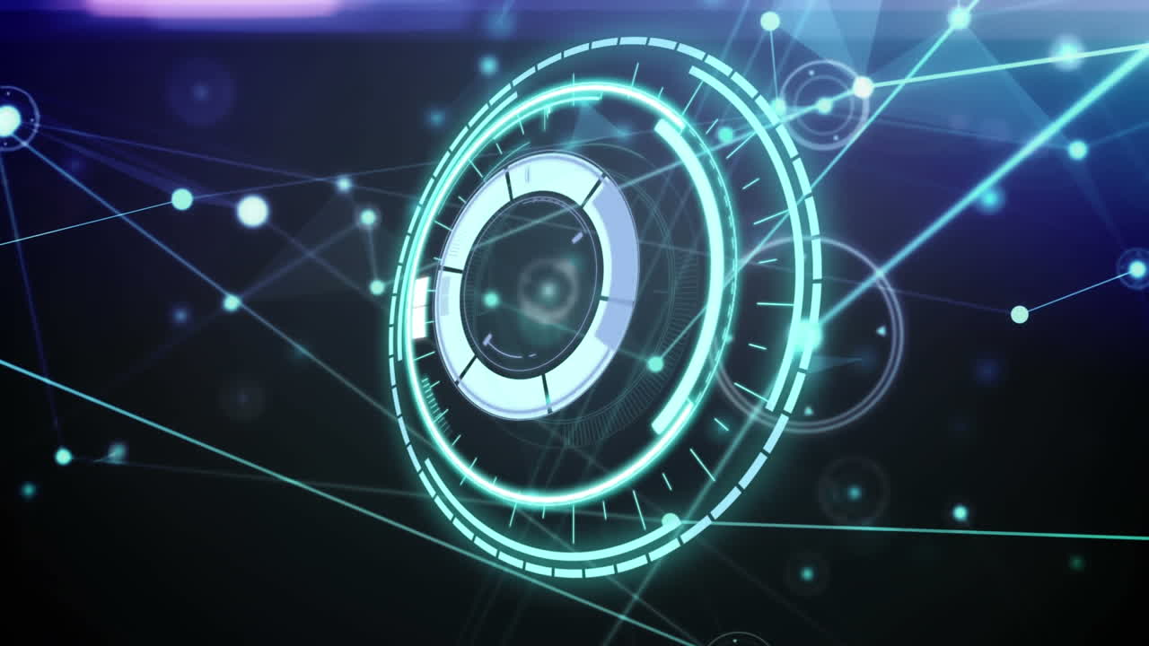 Animazione di scansione di un mirino con reti di connessioni