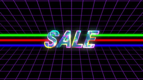 Golden-Sale-Advertisement-on-Retro-Eighties-Background-4k