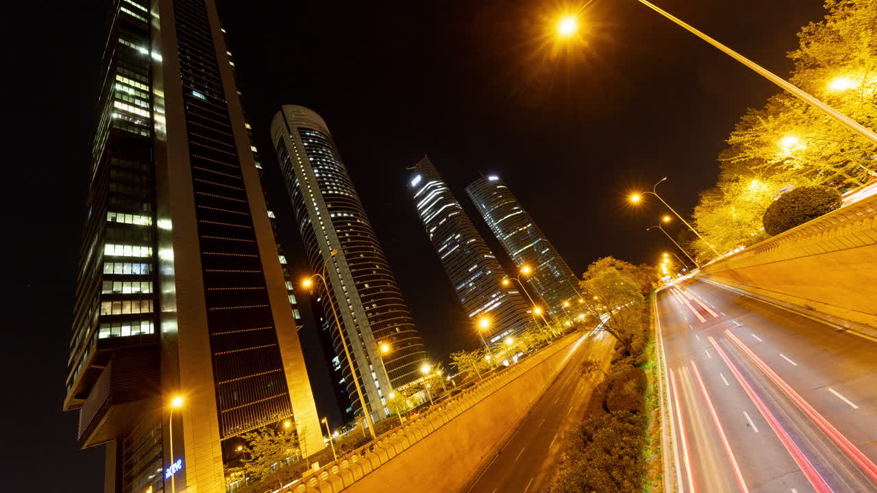 Timelapse of the madrid financial district