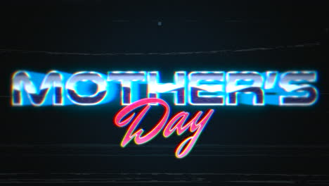 Mother-Day-with-glitch-effect-on-television-screen-in-80s-style