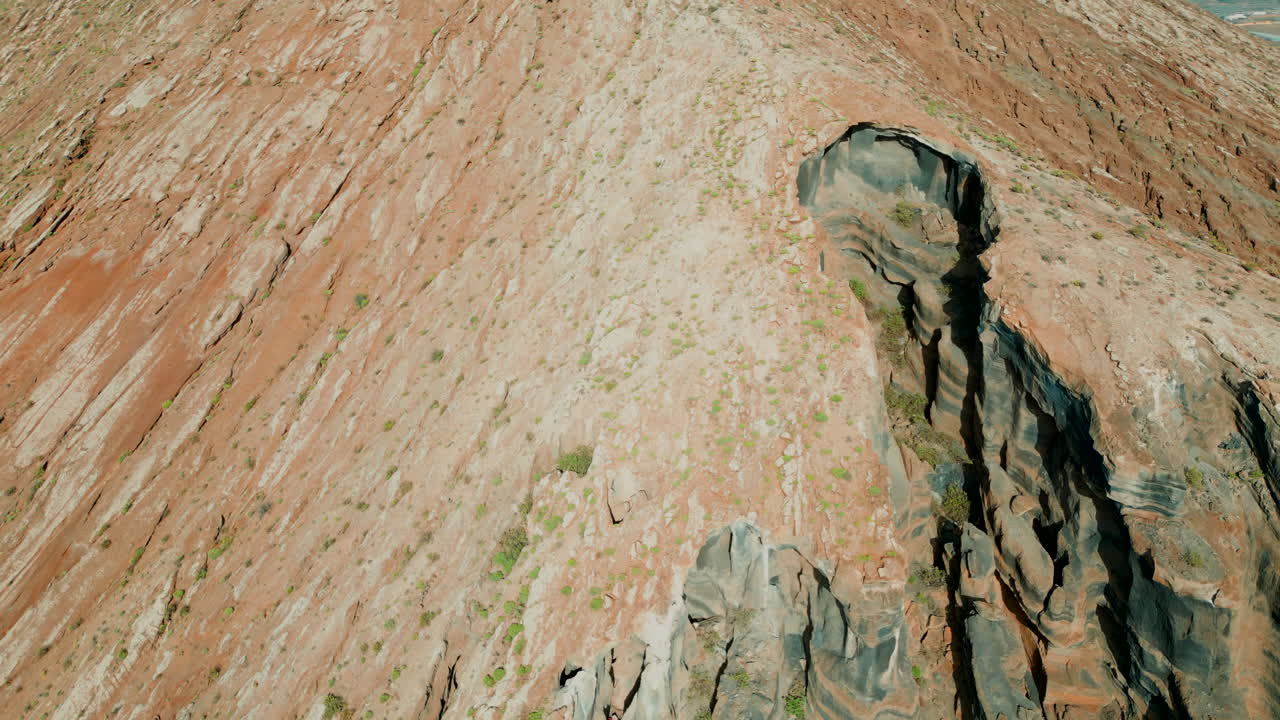 Spectacular aerial view of the Herrera cave located in the Galdar mountain on the island of Gran Canaria