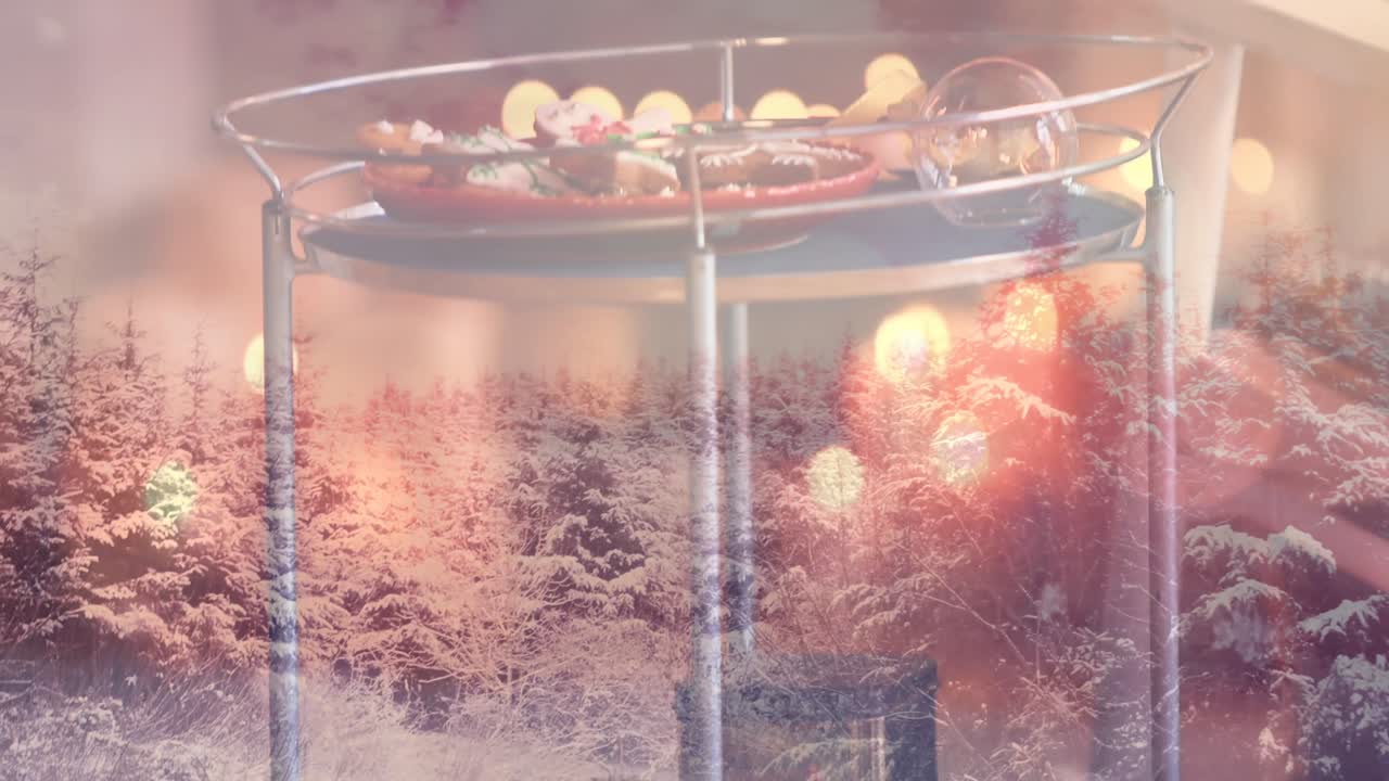 크리스마스 장식 위에 겨울 풍경의 애니메이션