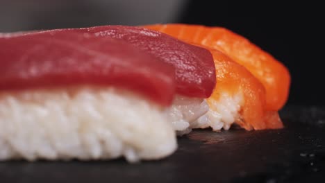 tuna and salmon sushi