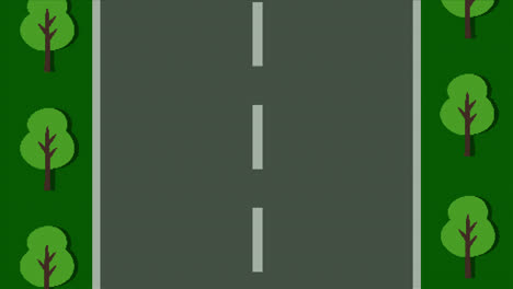 animation of video game screen with moving street