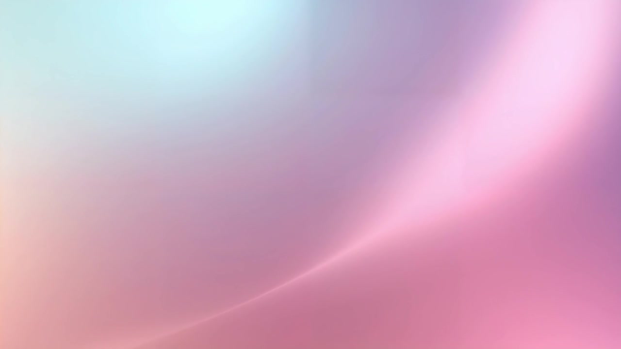 Přehrávání začíná, abstraktní pastelový gradient se mění na abstraktním pozadí, růžový pruh se posouvá doleva.
