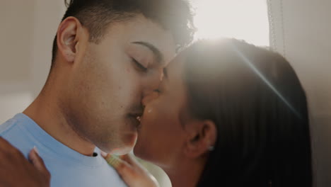 face, couple and kiss for love