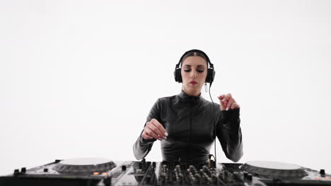 woman dj performing in studio