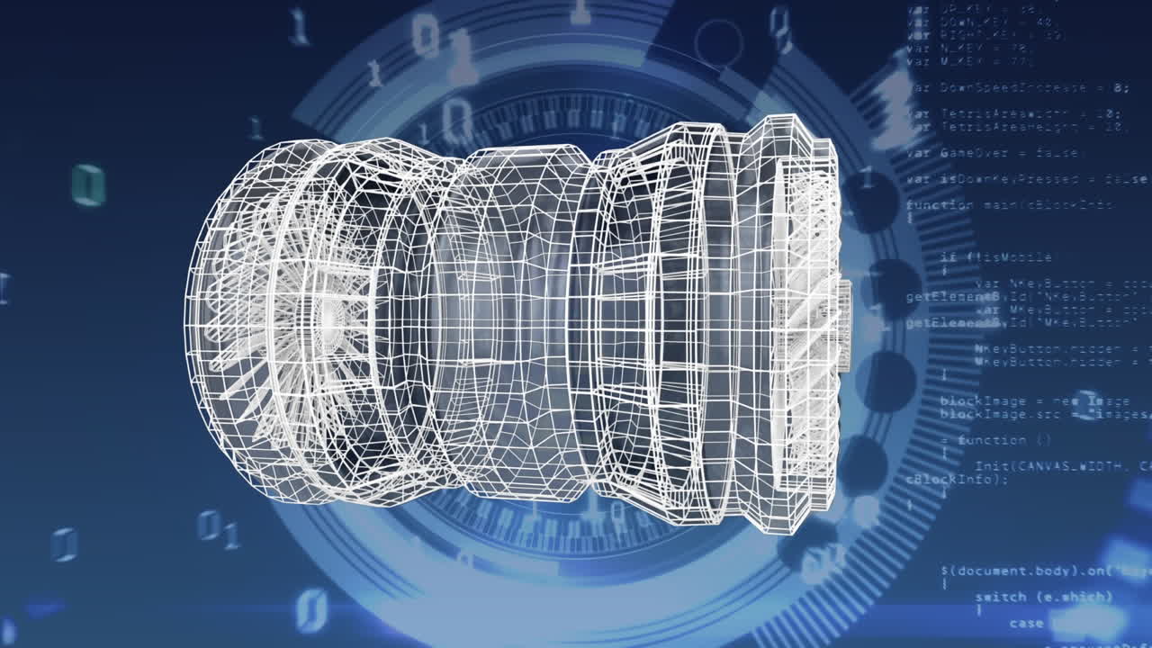 비행기 터빈의 3d 디지털 모델