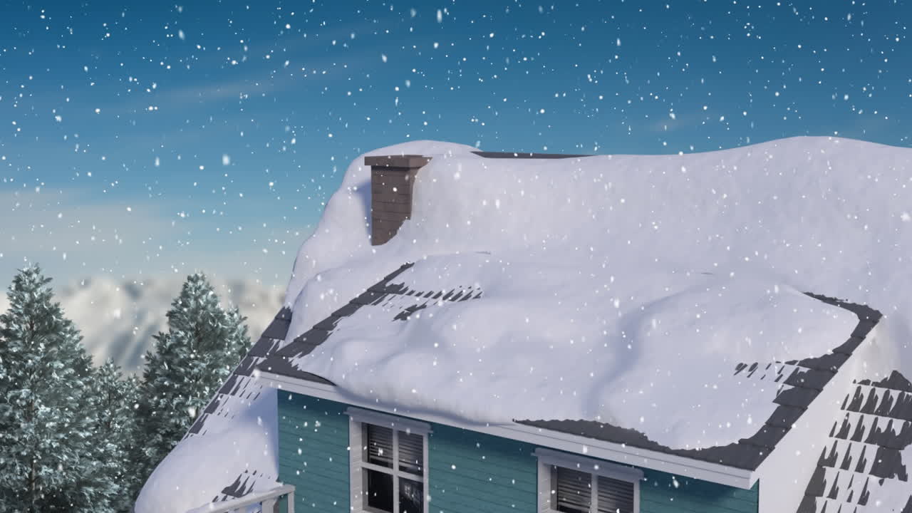 시골 에 눈 이 내리고 있다