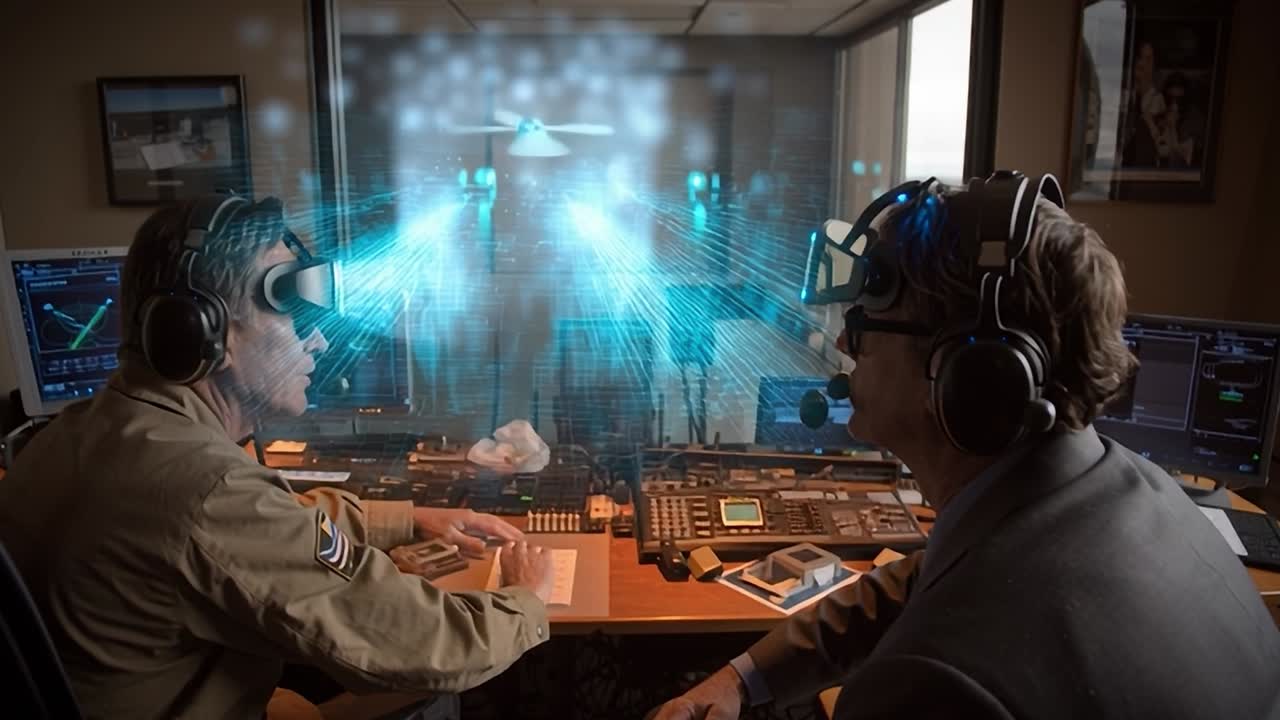 Control room operators monitor drone activity using advanced technology
