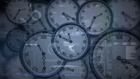 relojes que se mueven rápido y datos