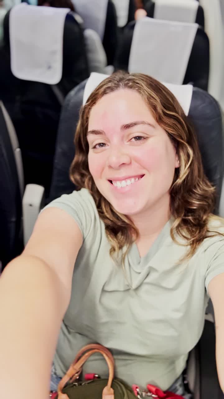 Passenger Relaxing in an Airplane Cabin