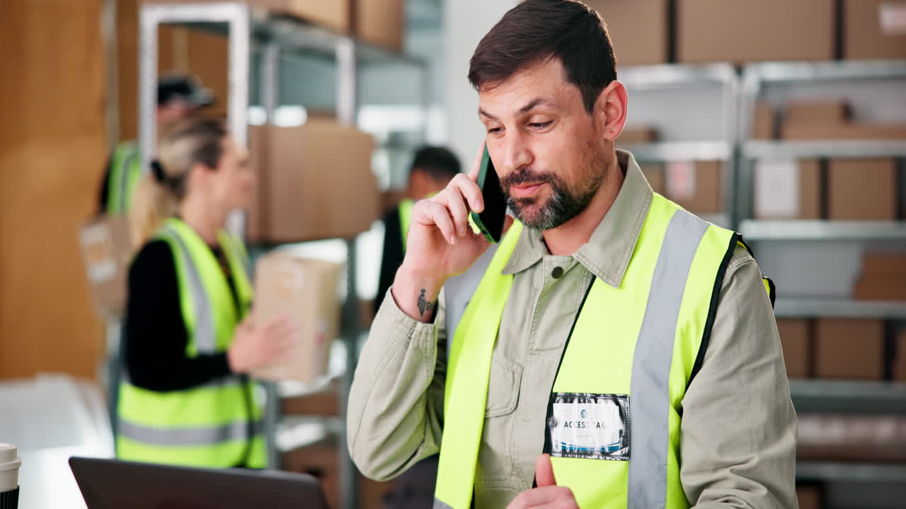 Warehouse workers on the job