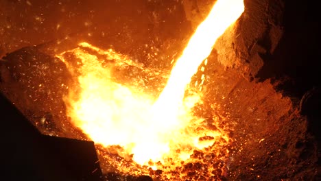 molten metal pouring in a foundry