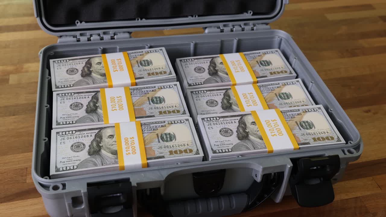 Suitcase full of cash
