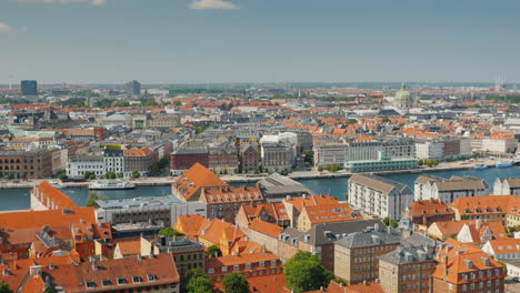 Vista-Del-Elegante-Distrito-De-La-Ciudad-De-Copenhague-4k-Video