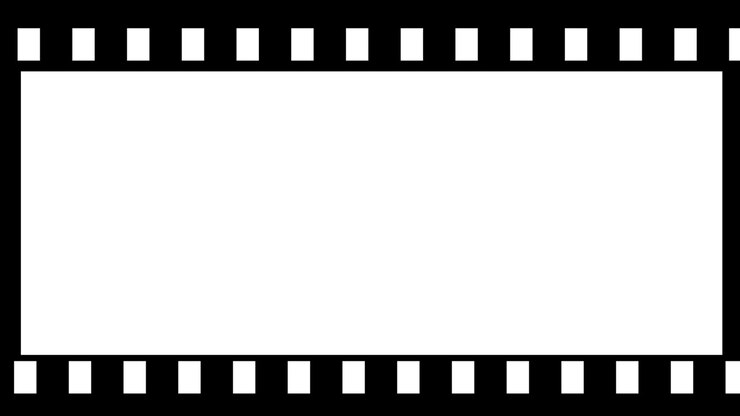 Cornice animata di pellicola cinematografica con spazio bianco