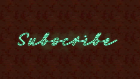 animation of neon subscribe text over textured background