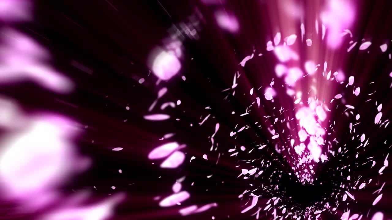 espiral partícula brillante de las flores de cerezo. patrón sakura. baile de cerezo japonés. vórtice de pétalos rosados. animación de bucle abstracto.