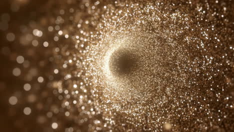 abstract golden particle vortex tunnel