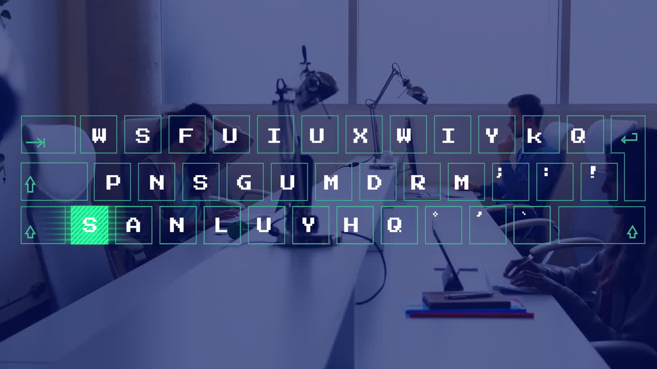 Animazione dell'elaborazione dati su diverse figure professionali in ufficio