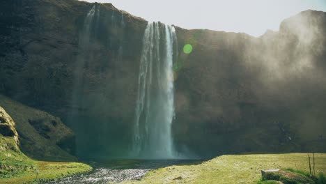 Panning-Up-a-Waterfall-in-Iceland