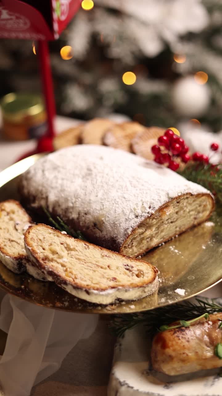 Christmas Stollen and Festive Decorations