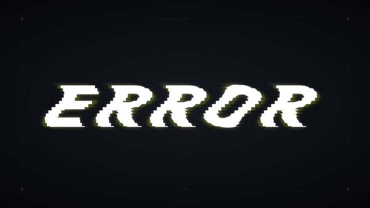 Glitch Effect Text Animation Displaying Error Message