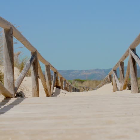 ver en un puente en la playa de arena